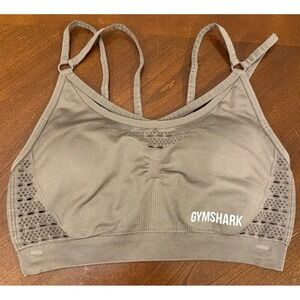Gymshark Energy Seamless Strappy Back Sports Bra Size Medium Brown Womens